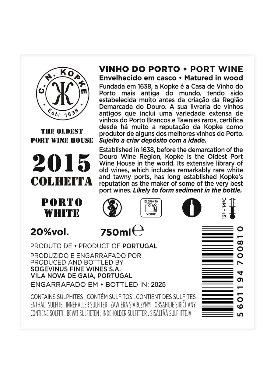 VINHO DO PORTO - KOPKE COLHEITA 2015 WHITE